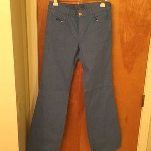 Tory Burch bright blue denim jeans